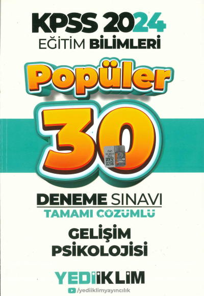 REHBERLİK VE ÖZEL EĞİTİM POPÜLER 30 DENEME TAMAMI ÇÖZÜMLÜ YKS Fotokopi