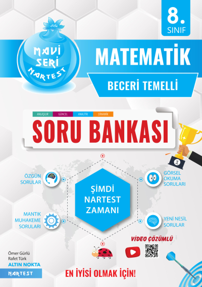 8. Sınıf Mavi Matematik Nar Tanesi Prestij Soru Bankası Nartest Yayınları YKS Fotokopi