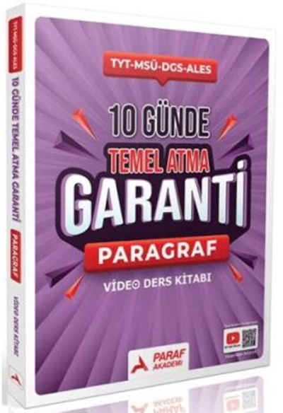 Paragraf Z Takımı 10 Günde Temel Atma Garanti Video Ders Kitabı Paraf Yayınları YKS Fotokopi