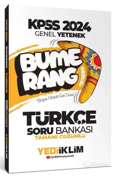 2024 KPSS Türkçe Bumerang Soru Bankası Çözümlü Yediiklim Yayınları YKS Fotokopi