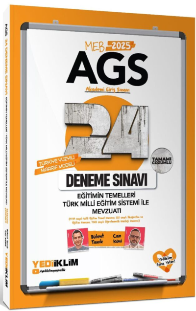 2025 MEB-AGS Eğitimin Temelleri, Türk Milli Eğitim Sistemi, Mevzuat 24 Deneme Çözümlü Yediiklim Yayınları YKS Fotokopi