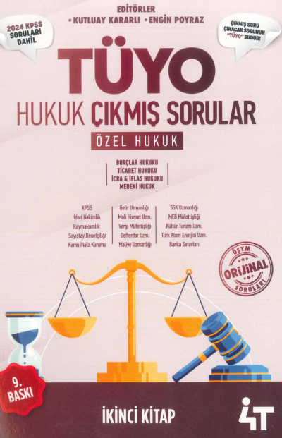 Tüyo Hukuk Çıkmış Sorular (Özel Hukuk) 2024 KPSS Soruları Dahil YKS Fotokopi