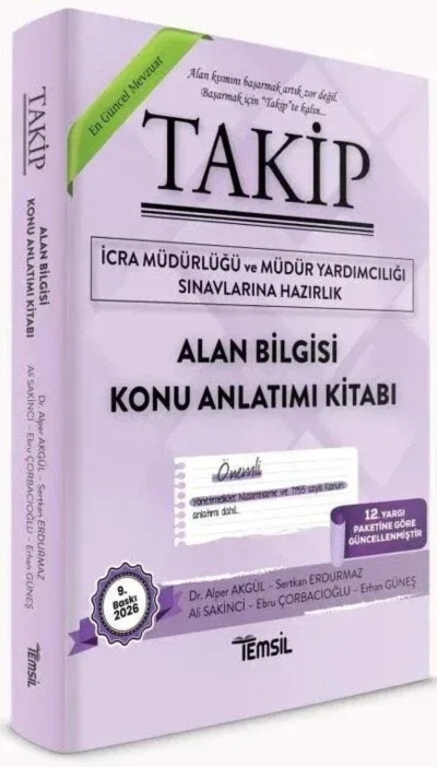 TAKİP İcra Müdürlüğü ve Yardımcılığı Alan Bilgisi Konu Anlatımı 9. Baskı Temsil Yayınları YKS Fotokopi