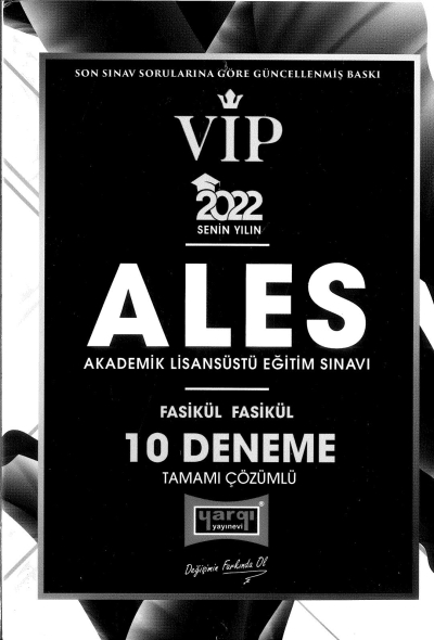 VİP ALES FASİKÜL FASİKÜL 10 DENEME ÇÖZÜMLÜ