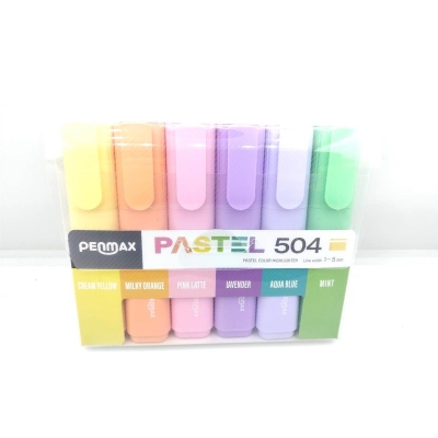 Penmax Fosforlu Işaretleme Kalemi Pastel Renkler 6'lı Set YKS Fotokopi