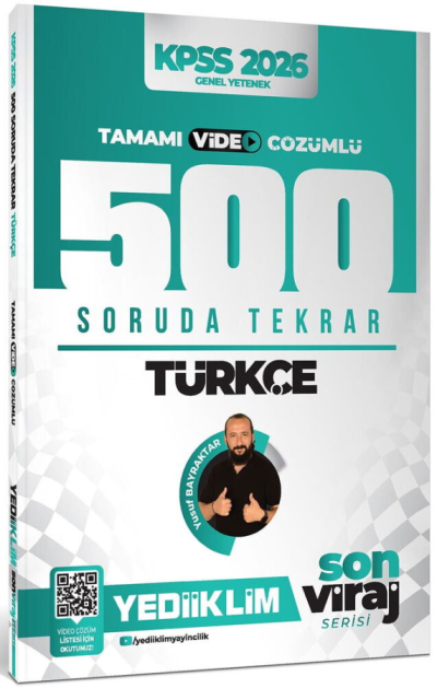 2026 KPSS Türkçe Son Viraj Serisi Tamamı Video Çözümlü 500 Soruda Genel Tekrar Kampı Yediiklim Yayınları YKS Fotokopi