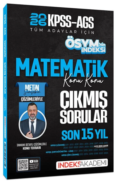 2026 KPSS MEB-AGS Matematik ÖSYM nin İndeksi Çıkmış Sorular Son 15 Yıl Konu Konu Çözümlü İndeks Akademi Yayıncılık YKS Fotokopi