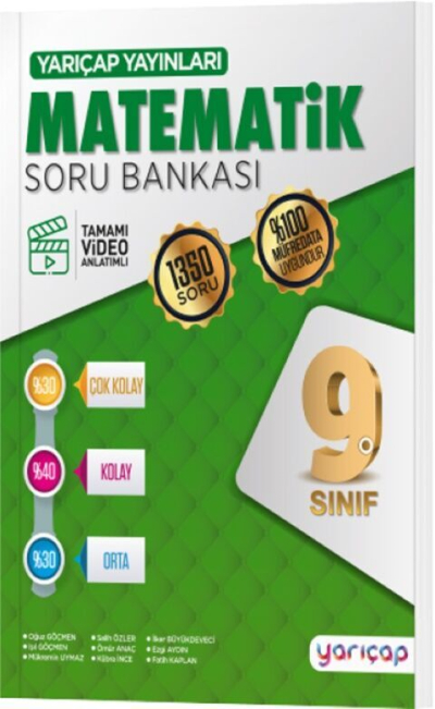 9. Sınıf Matematik Soru Bankası Yarı Çap Yayınları YKS Fotokopi