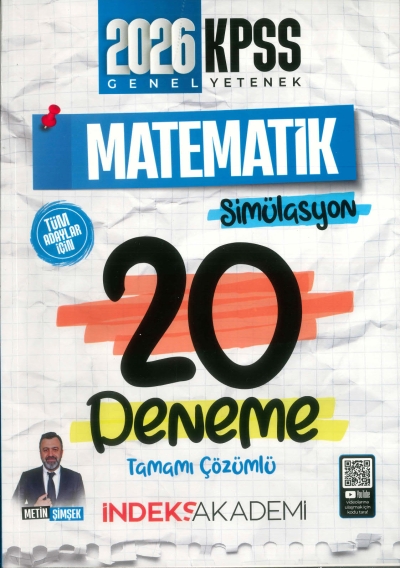2026 KPSS Matematik Simülasyon 20 Deneme Çözümlü İndeks Akademi Yayıncılık YKS Fotokopi