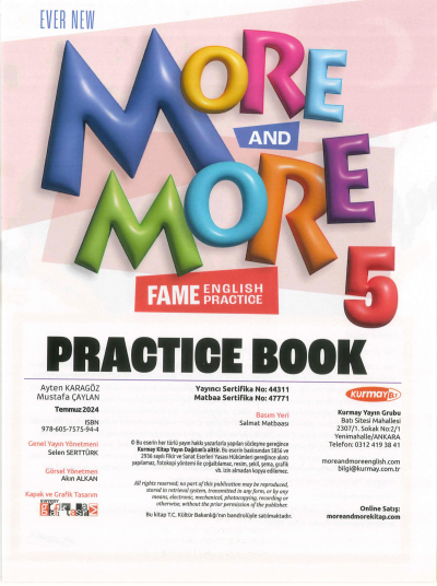 5. Sınıf More And More Practice Book YKS Fotokopi