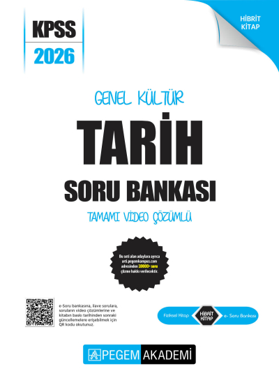 TARİH 2026 KPSS Genel Yetenek Genel Kültür Soru Bankası Modüler Çözümlü Pegem Akademi Yayınları YKS Fotokopi
