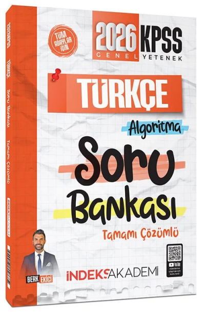 2026 KPSS Türkçe Algoritma Soru Bankası Çözümlü Berk Ekici İndeks Akademi Yayıncılık YKS Fotokopi