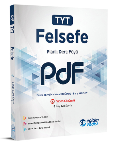 TYT Felsefe Planlı Ders Föyü PDF Eğitim Vadisi Yayınları YKS Fotokopi