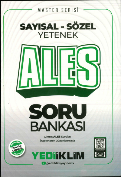 2025 ALES Sayısal Sözel Yetenek Soru Bankası Yediiklim Yayınları YKS Fotokopi