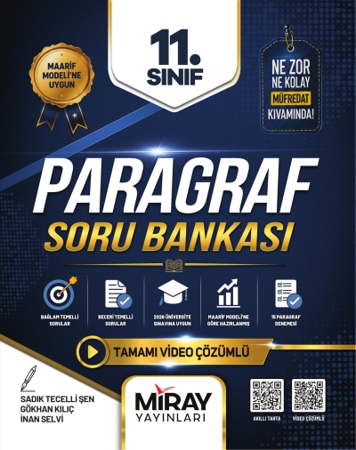 11. Sınıf Paragraf Maarif Modeli Soru Bankası Çözümlü Miray Yayınları YKS Fotokopi