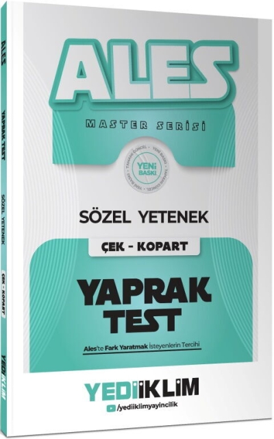 2027 Ales Sözel Yetenek Çek Kopart Yaprak Test Yediiklim Yayınları YKS Fotokopi