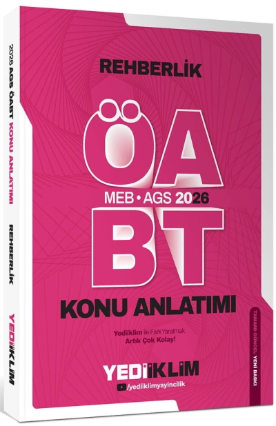 2026 MEB AGS ÖABT Rehberlik Konu Anlatımı Yediiklim Yayınları YKS Fotokopi