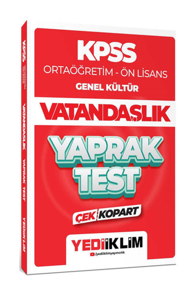 Ortaöğretim Ön Lisans Genel Kültür Vatandaşlık Çek Kopart Yaprak Test YKS Fotokopi