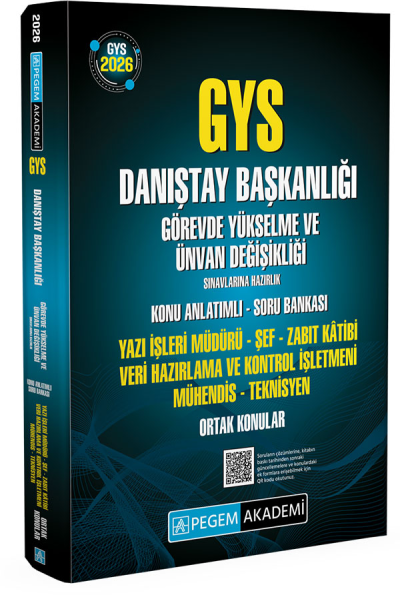 2026 GYS Danıştay Başkanlığı Ortak Konular Konu Anlatımlı Soru Bankası Pegem Akademi YKS Fotokopi