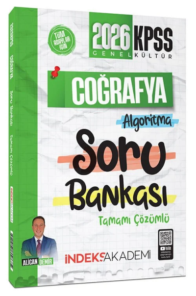 2026 KPSS Coğrafya Algoritma Soru Bankası Çözümlü Alican Demir İndeks Akademi Yayıncılık YKS Fotokopi