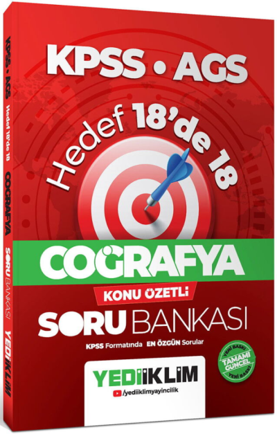 KPSS AGS Coğrafya Hedef 18 de 18 Konu Özetli Soru Bankası Yediiklim Yayınları YKS Fotokopi