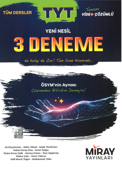 TYT Tüm Dersler Yeni Nesil 3 Deneme YKS Fotokopi