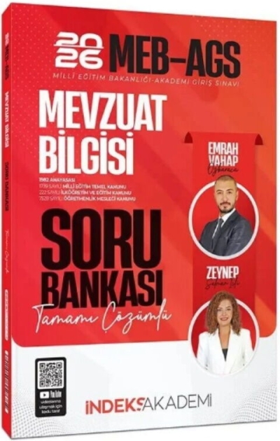 2026 MEB-AGS Mevzuat Bilgisi Soru Bankası Çözümlü İndeks Akademi Yayıncılık YKS Fotokopi