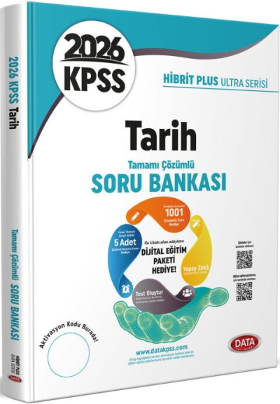 2026 KPSS Tarih Hibrit Plus Ultra Serisi Karekod Çözümlü Soru Bankası Data Yayınları YKS Fotokopi