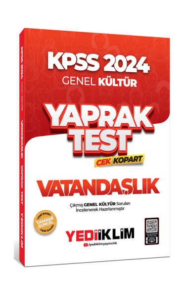 2024 KPSS Genel Kültür Vatandaşlık Çek Kopart Yaprak Test YKS Fotokopi