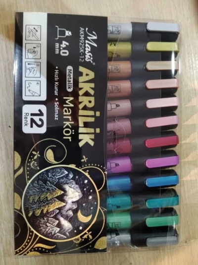 Masis AKRİLİK METALİK MARKÖRÜ 12 Lİ AKM925K-12 YKS Fotokopi