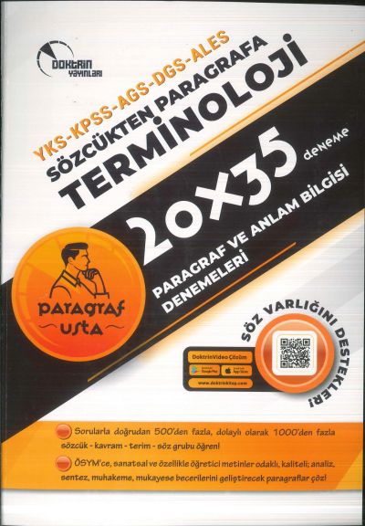 2025 KPSS MEB-AGS DGS ALES YKS Terminoloji Paragraf ve Anlam Bilgisi 20x35 Deneme Çözümlü Doktrin Yayınları YKS Fotokopi