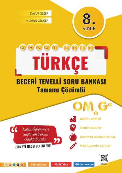 8. Sınıf Omage Gold Türkçe Soru Bankası Omega Yayınları YKS Fotokopi