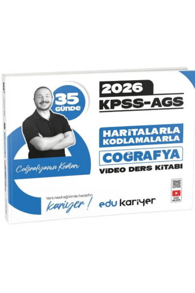 Coğrafyanın Kodları 2026 KPSS-AGS 35 Günde Haritalarla Kodlamalarla Coğrafya Video Ders Kitabı Edu Kariyer YKS Fotokopi