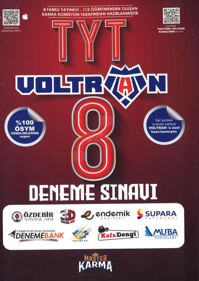 TYT Voltran 8 Deneme Sınavı Master Karma YKS Fotokopi