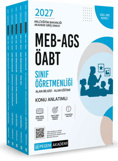 2027 MEB AGS ÖABT Sınıf Öğretmenliği Alan Bilgisi - Alan Eğitimi Konu Anlatımlı Set (5 Kitap) Pegem Yayınları
