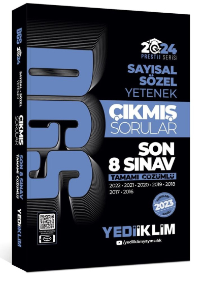 2024 DGS Sayısal Sözel Yetenek Tamamı Çözümlü Son 8 Sınav Çıkmış Sorular (2016-2023) YKS Fotokopi