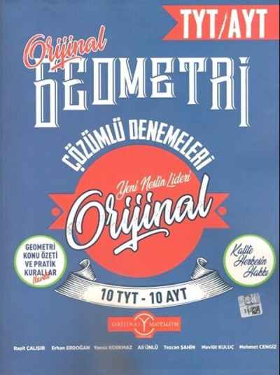 TYT AYT Geometri 10 + 10 Deneme Orijinal Yayınları YKS Fotokopi