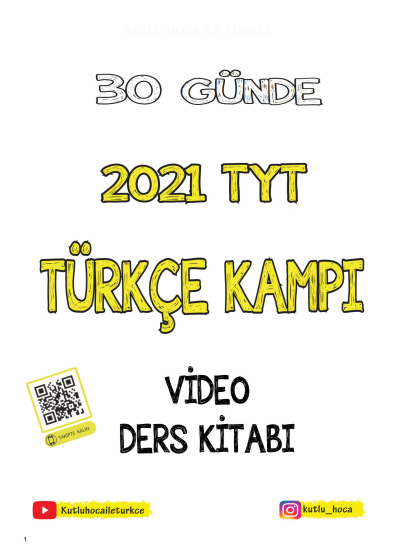 KUTLU HOCA 30 GÜNDE TÜRKÇE TYT KAMPI YKS Fotokopi