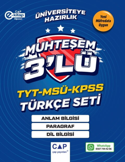 TYT MSÜ KPSS Türkçe Seti Çap Yayınları YKS Fotokopi