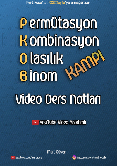 MERT HOCA PERMÜTASYON KOMBİNASYON OLASILIK BİNOM (PKOB) YKS Fotokopi