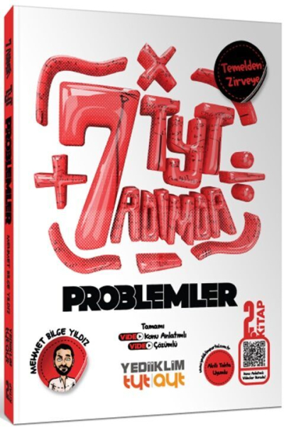 2025 Yedi Adımda Temelden Zirveye TYT Problemler Video Konu Anlatımlı Video Çözümlü Soru Bankası Yediiklim Yayınları YKS Fotokopi