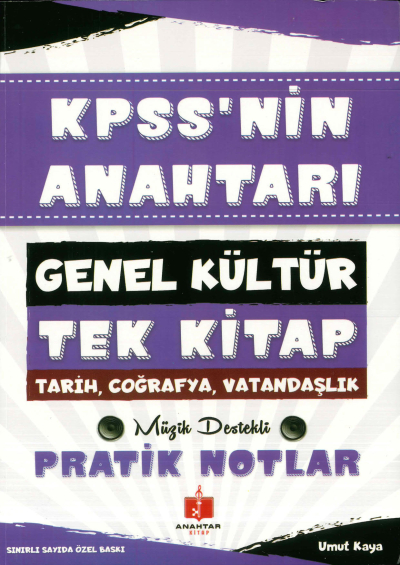 KPSS'NİN ANAHTARI GK TEK KİTAP (TARİH-COĞ.-VAT.) PRATİK NOTLAR YKS Fotokopi