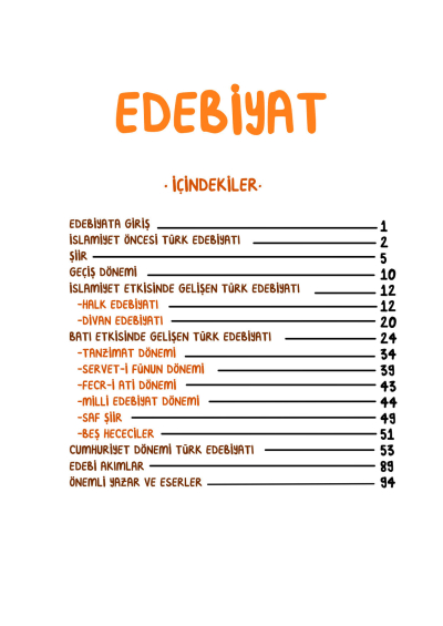 AYT Edebiyat Vip Notlar Vin Kampüs YKS Fotokopi