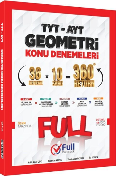 TYT AYT Geometri Konu Denemeleri Full Matematik Yayınları YKS Fotokopi