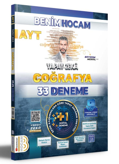 2025 AYT Yapay Zeka Coğrafya 33 Deneme Benim Hocam Yayınları YKS Fotokopi