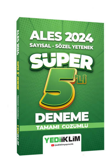 2024 ALES Sayısal - Sözel Tamamı Çözümlü Süper 5`li Deneme YKS Fotokopi