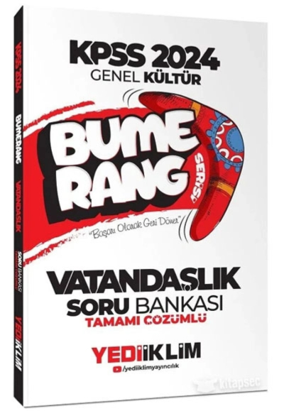 2024 KPSS Vatandaşlık Bumerang Soru Bankası Çözümlü Yediiklim Yayınları YKS Fotokopi