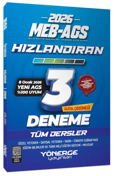 2026 MEB-AGS Tüm Dersler Hızlandıran 3 Deneme Çözümlü Yönerge Yayınları YKS Fotokopi