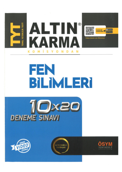 TYT Fen Bilimleri Tamamı Video Çözümlü 10x20 Deneme Sınavı YKS Fotokopi