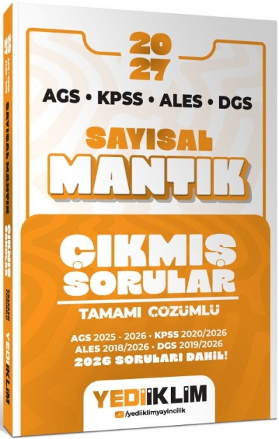 AGS KPSS ALES DGS Sayısal Mantık Tamamı Çözümlü Çıkmış Sorular Yediiklim Yayınları YKS Fotokopi
